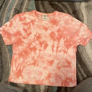 Pink Victoria’s Secret pink tie dye crop top